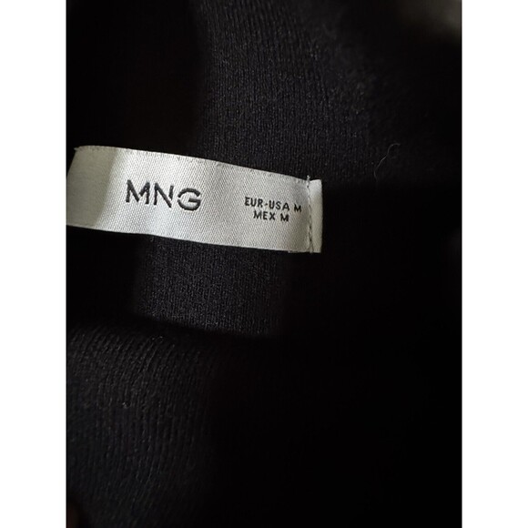 MNG Mango Black Mock‎ Neck Tight Knit Tunic Dress Size M - Picture 4 of 6